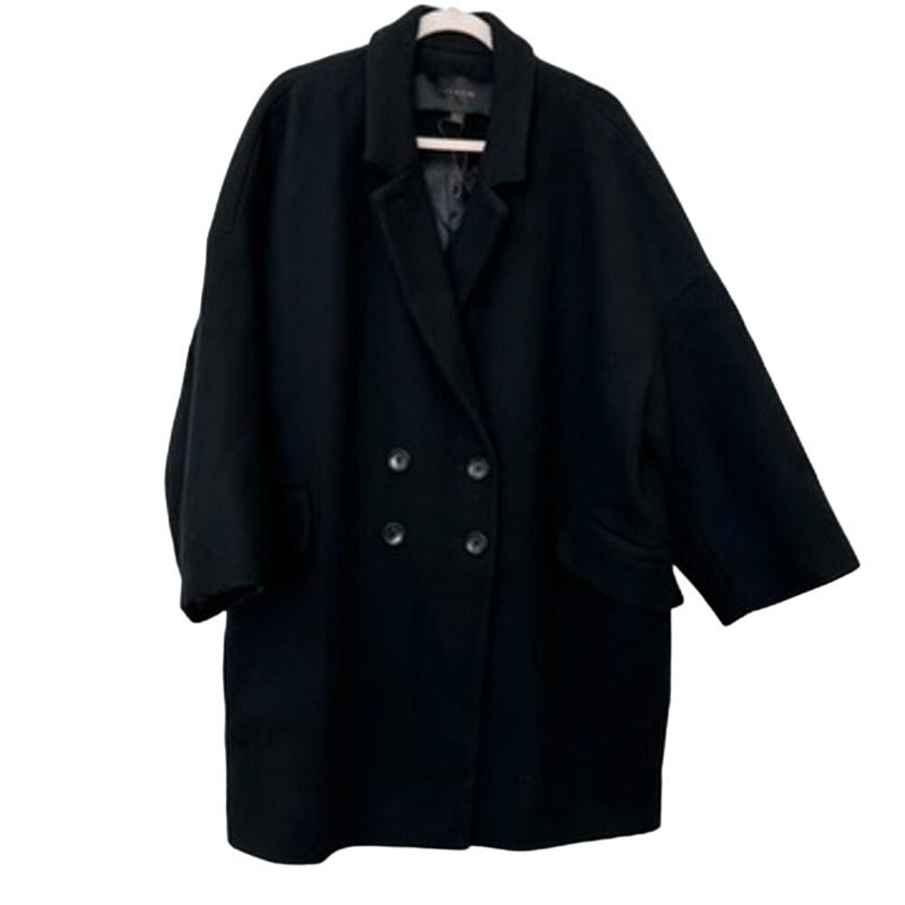 Coach Black Wool-Blend Oversized Coat Size XL‎ NWOT